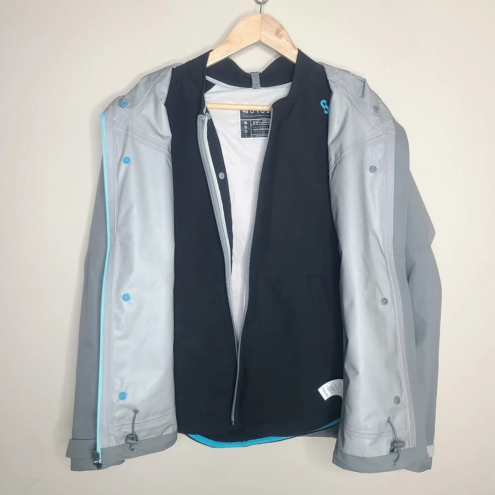 OROS SolarCore 3-in-1 Gray Blue Hooded Insulated Jacket Removable Vest Gorpcore